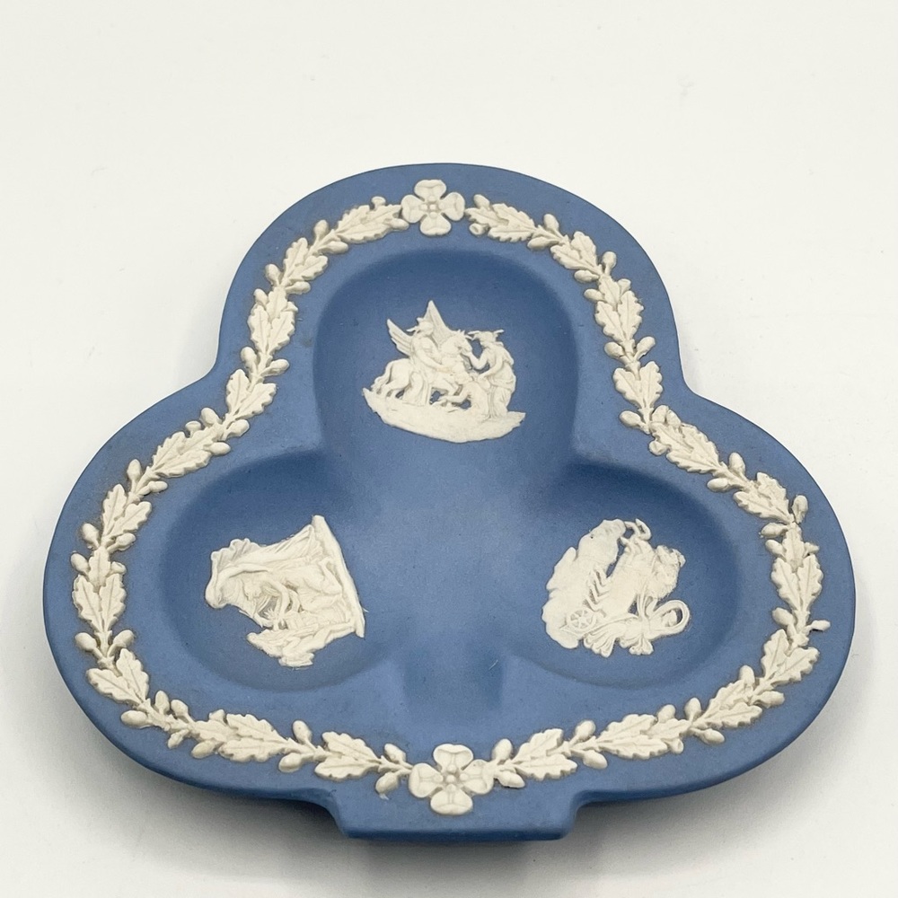 Vintage Clover Blue Jasperwear Ashtray Dish